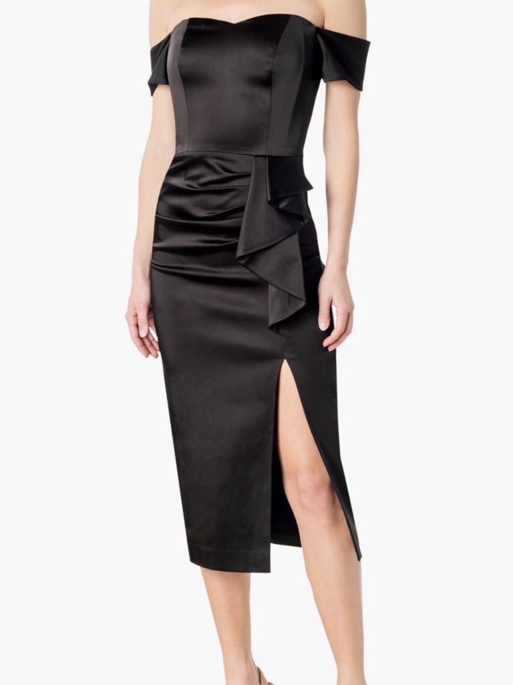 Dress the Population Alani Black off the shoulder Dress Cocktail Bodycon XL